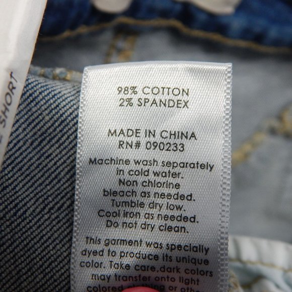 PacSun Juniors High Rise Short Shorts Denim Blue Zip Closure Size 25 - Picture 8 of 8